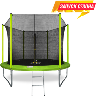 Батут 10FT с внутренней страховочной сеткой и лестницей light green (светло-зеленый), ARLAND